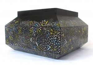 Black etched vases by Italy Ohaly