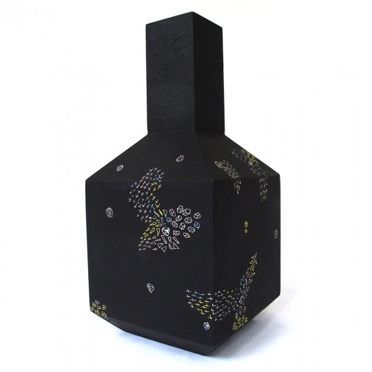 Black etched vases by Italy Ohaly