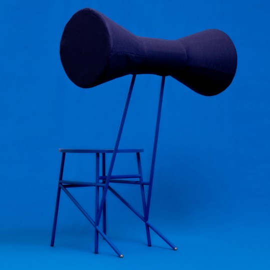 Kevin Hviid’s chair collection includes one resembling a giant bow tie