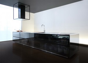 Finesse glass modular kitchen system by Tokujin Yoshioka