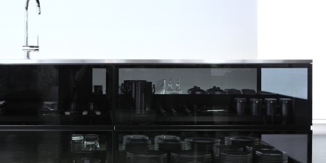 Finesse glass modular kitchen system by Tokujin Yoshioka