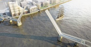 London pedestrian and cycle bridge proposal by reForm