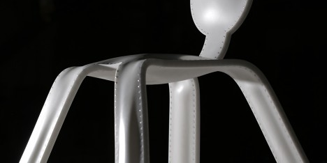 Inflated Corian chair by Rachel Harding