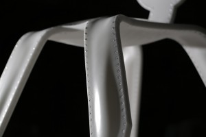 Inflated Corian chair by Rachel Harding