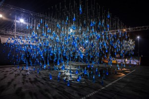 Interactive rain by Luz Interruptus