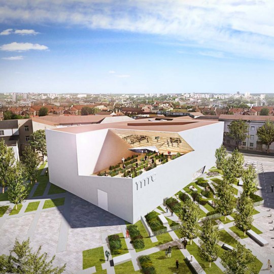 Daniel Libeskind designs angular white concrete and glass museum for Lithuanian art