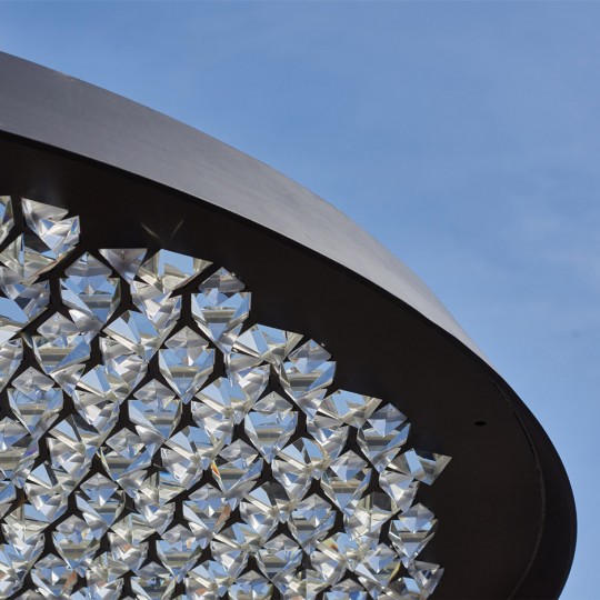 Samuel Wilkinson’s Ommatidium sculpture offers kaleidoscopic views of the sky