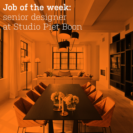 Job of the week: senior designer at Studio Piet Boon