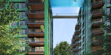 Glass-bottomed swimming pool to be suspended 10 storeys above south London