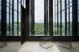 Mirrored office interiors by Nendo