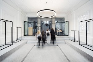 Renovated entrance hall in Ljubljana by Svet Vmes Architects