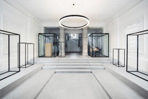 Renovated entrance hall in Ljubljana by Svet Vmes Architects