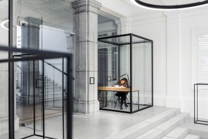 Renovated entrance hall in Ljubljana by Svet Vmes Architects