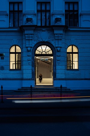 Renovated entrance hall in Ljubljana by Svet Vmes Architects