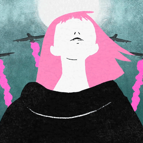 Pink-haired fugitive detonates a “love bomb” in Kris Merc’s music video for James