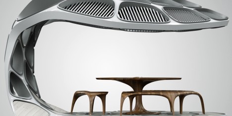 Dining pavilion by Zaha Hadid and Patrik Schumacher at Design Miami 2015