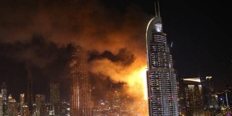 Fire breaks out at Address Hotel in Downtown Dubai