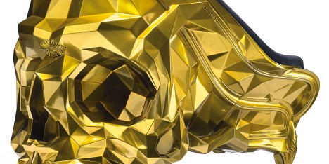 24 carat gold Skull armchair by Harow furniture