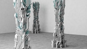Fossilised 3D printed concrete project by Amalgamma