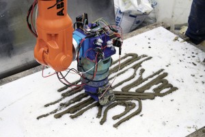 Fossilised 3D printed concrete project by Amalgamma