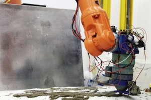 Fossilised 3D printed concrete project by Amalgamma