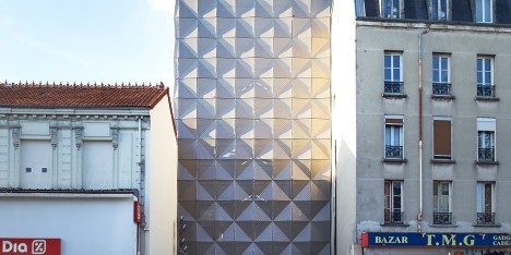 Parisian dance school by Lankry Architectes features faceted metal walls