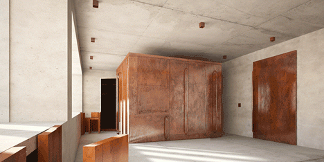 Penda designs copper “suitcase” to store paintings for Hong Kong art collector