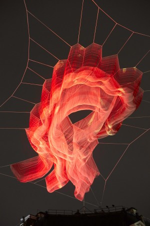 Janet Echelman installation for Lumiere London