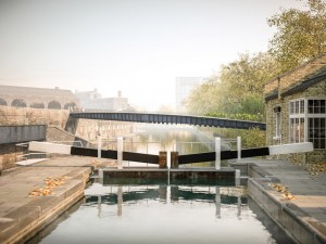 uper-thin footbridge at Kings Cross by Moxon Architects