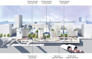 Terry Farrell's proposed rival scheme for Renzo Piano's super-tall Paddington skyscraper