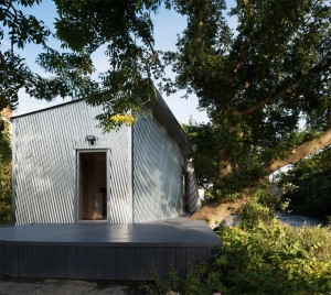The Rivershed office built on a riverbank in Wales by Freshwest