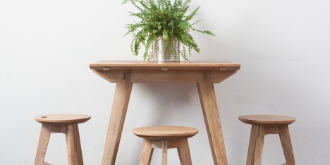 Jan Hendzel creates wooden furniture for pop-up cafe at Camberwell College of Arts