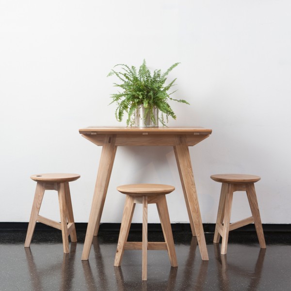 Jan Hendzel creates wooden furniture for pop-up cafe at Camberwell College of Arts