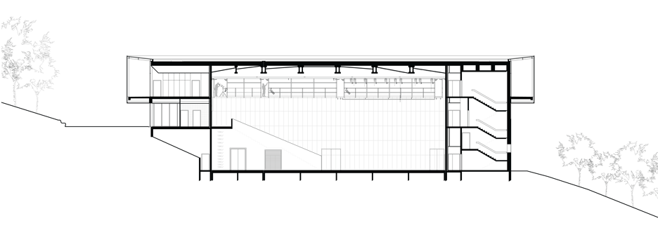 Section of the Alb'Oru cultural centre in Bastia by DDA Architectes