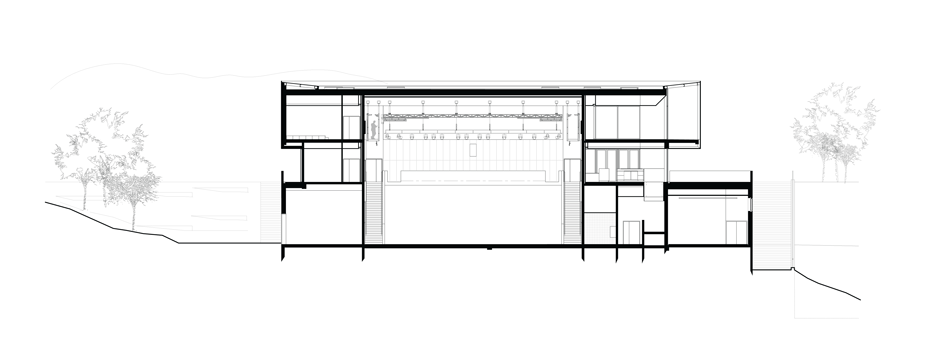 Section of the Alb'Oru cultural centre in Bastia by DDA Architectes