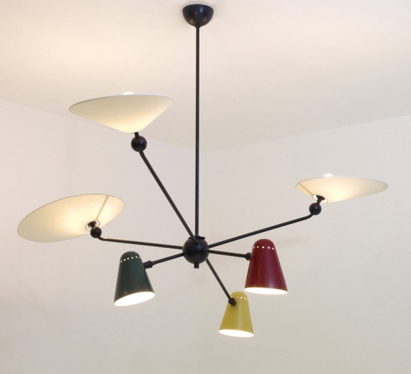 Robert Mathieu's 1954 six-armed ceiling lamp