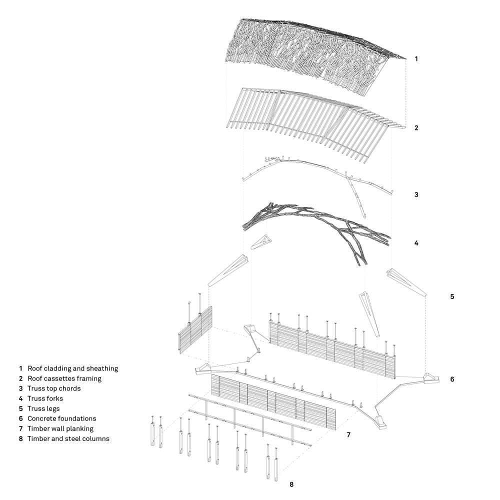 Hooke Park Woodchip Barn by AA students