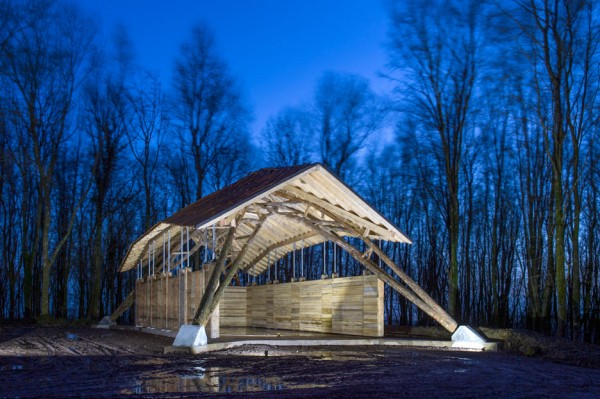 Hooke Park Woodchip Barn by AA students