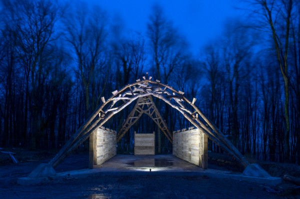 Hooke Park Woodchip Barn by AA students