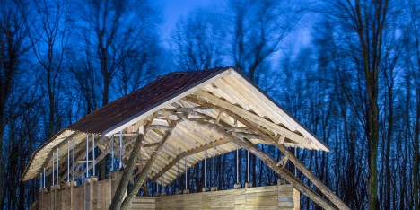 AA Design & Make students use a robotic arm to build a woodland barn