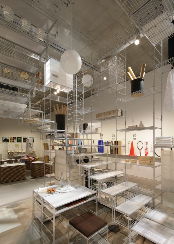 Fumihiko Sano installation with MUJI shelving