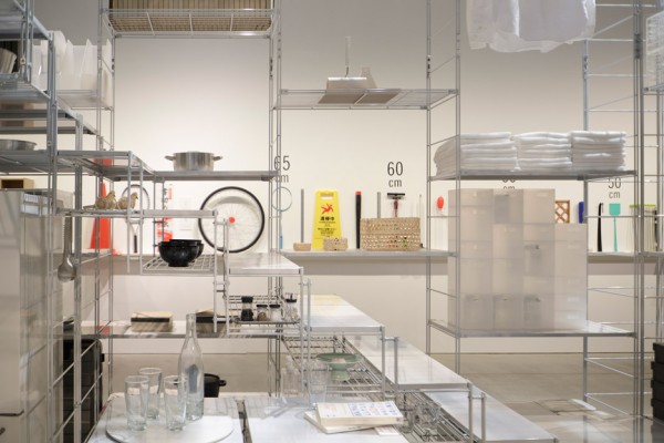 Fumihiko Sano installation with MUJI shelving
