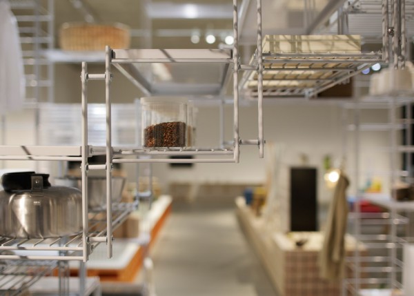 Fumihiko Sano installation with MUJI shelving