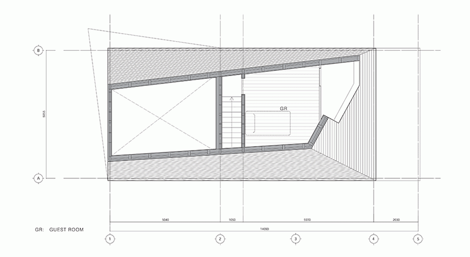 Second floor plan of U House by KIAS in Japan