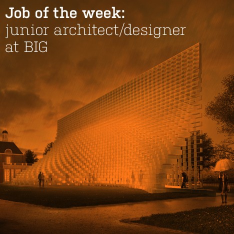 Job of the week: junior architect/designer  at BIG