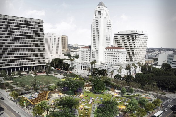 Fab Civic Center proposal in Los Angeles, USA by AECOM architecture and masterplanning