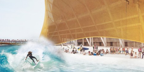 BIG's new Amercian football stadium for the Washington Redskins could offer abseiling, surfing and kayaking