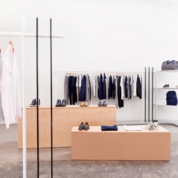 Brook&Lyn creates minimal fashion showroom at Everlane offices