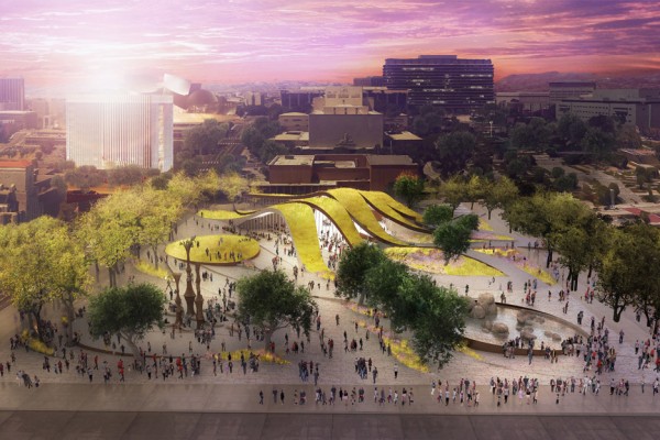 Fab Civic Center proposal in Los Angeles, USA by Brooks + Scarpa Architects