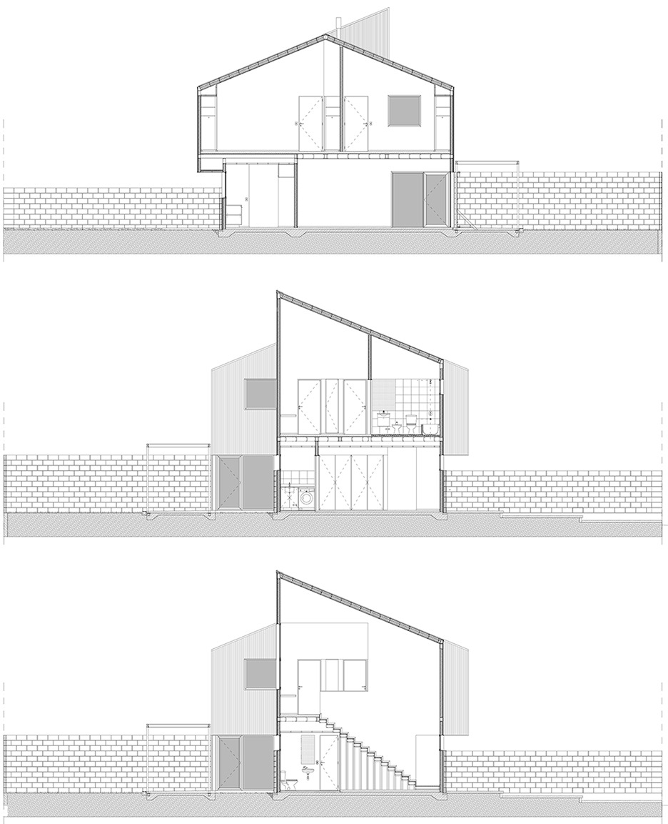 Sections of Calle Rivadavia by Galvez Autunno Arquitectos in Santa Cruz, Argentina